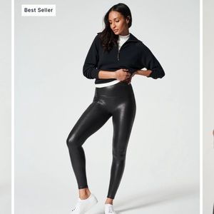 Black Faux Leather Leggings - Best Seller- Spanx